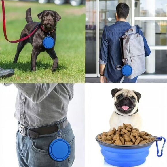Dog Waste Bags Dispenser with Flashlight with Collapsible Bowl and Bare Bones‎ - Picture 6 of 6